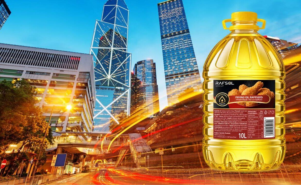 Frytura słonecznikowa butelka 10l eksport do hongkongu
