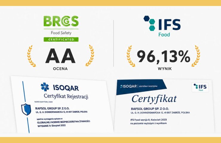RAFSOL GROUP certyfikat BRCGS IFS